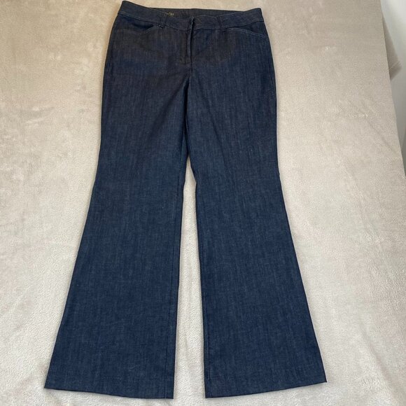 Talbots Womens Heritage Jeans 10P/30 Flared Casual Retro Blue Denim Dark Wash - Picture 11 of 14
